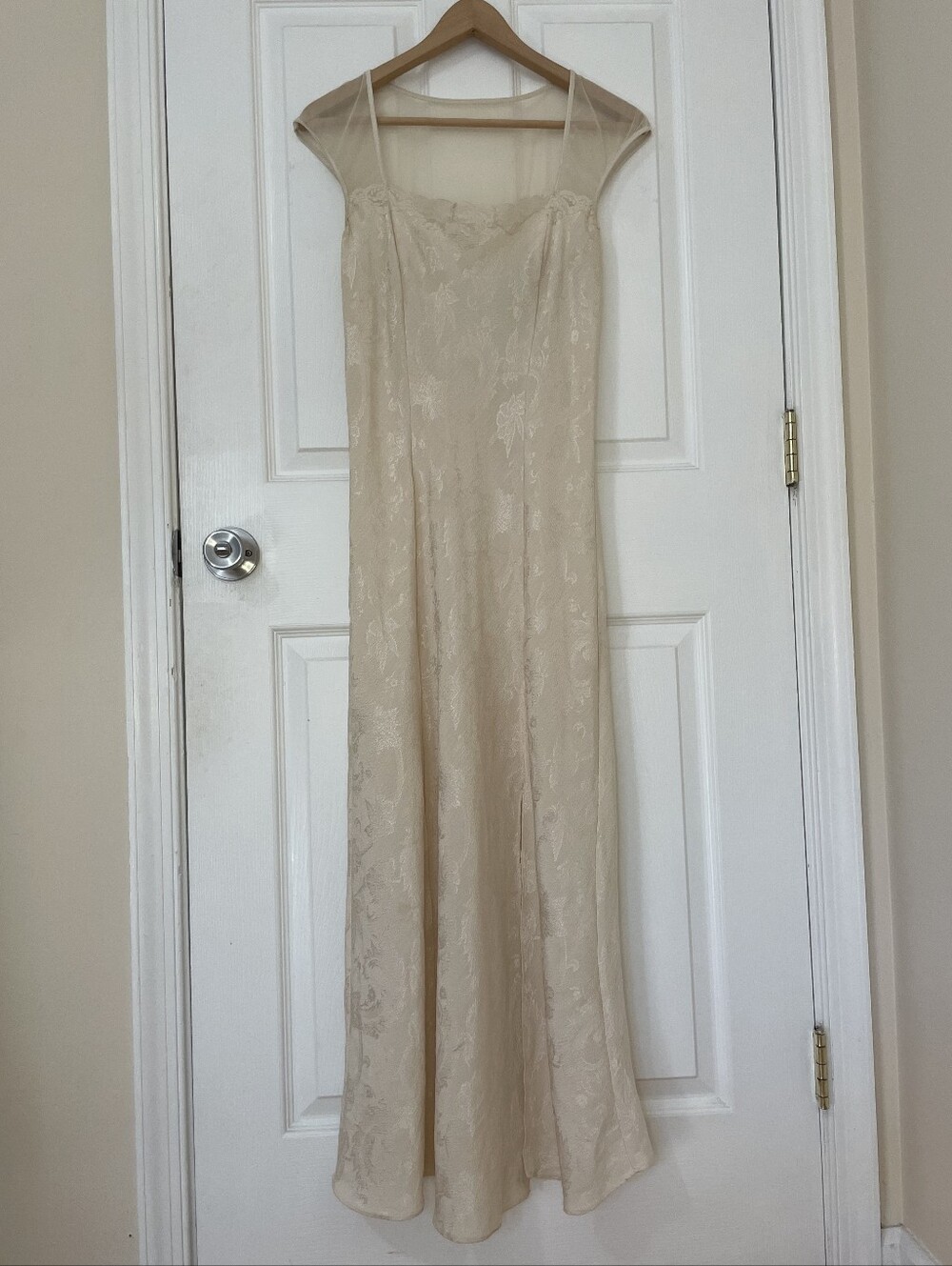 Victoria's Secret Vintage Cream Maxi Dress with Sheer Yoke Size M